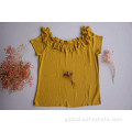 Sable Rayon T-shirt Women Yellow Color Short Shirts Supplier